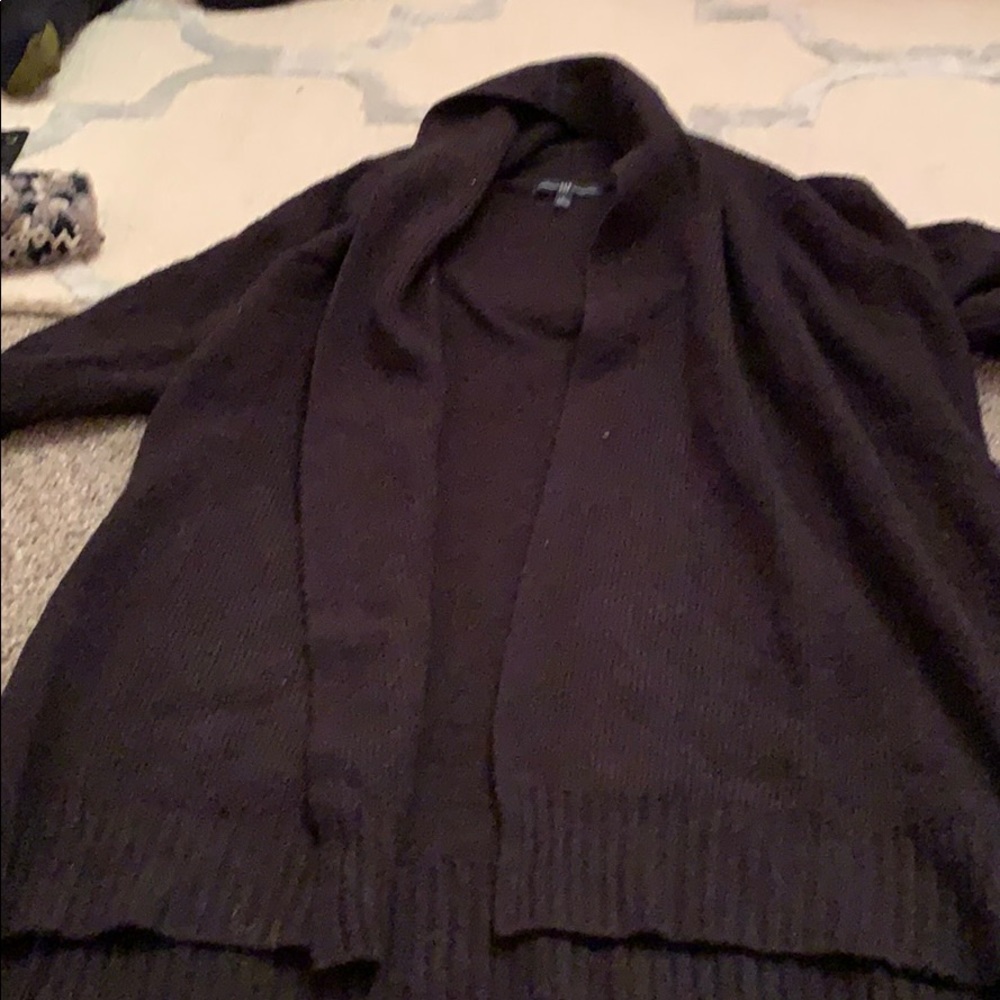 Plain black sweater cardigan